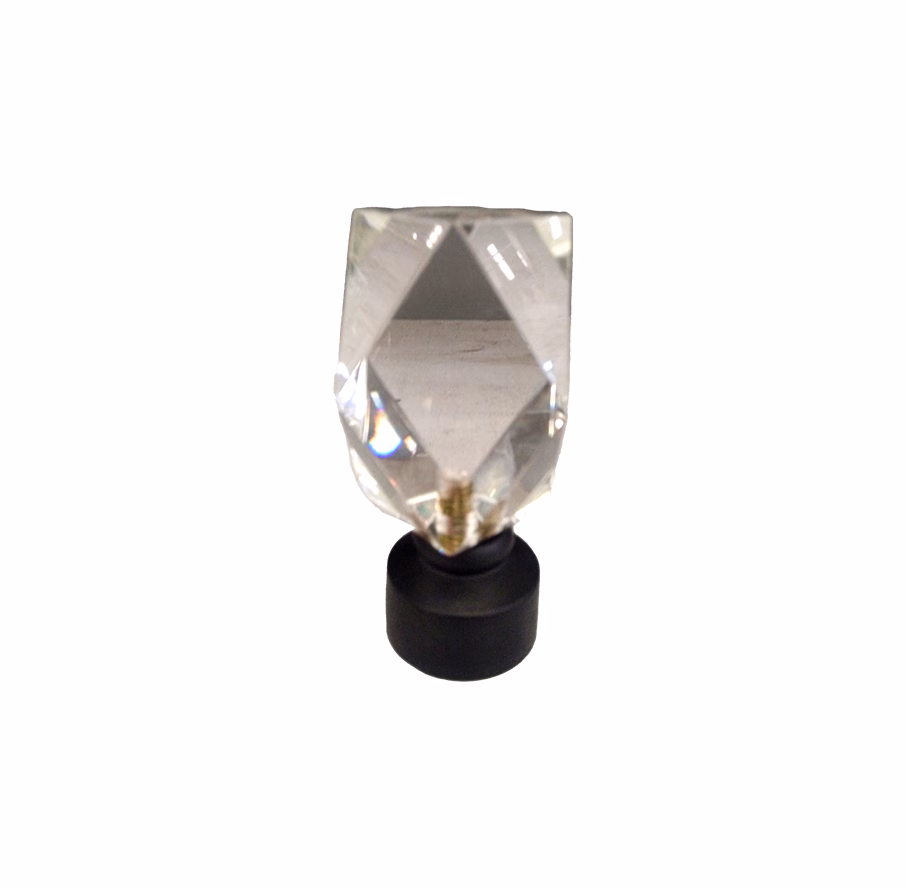 UNION CURTAIN ROD FINIAL CRYSTAL MATT B