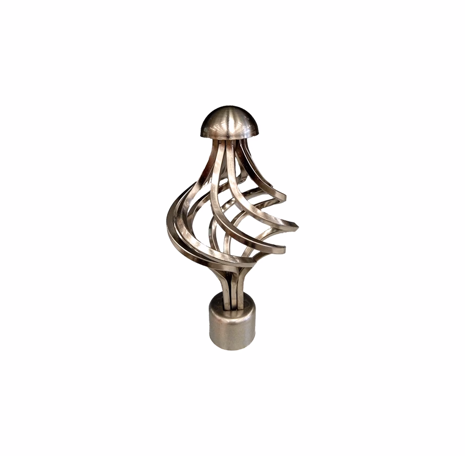 Union Curtain Rod Finial Spiral Silver