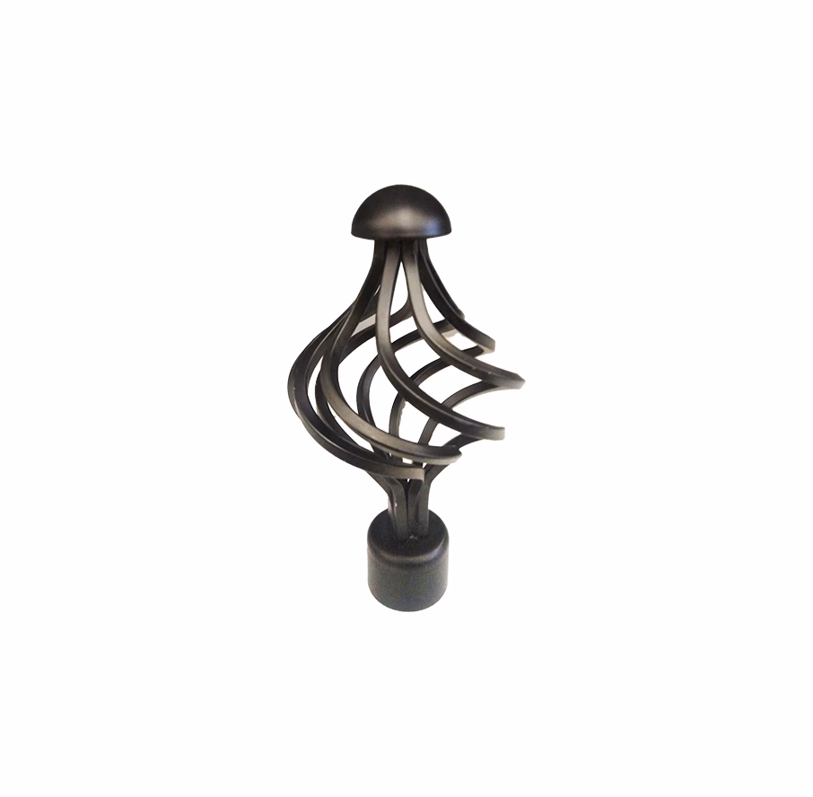 Union Curtian Rod Finial Spiral Matt Bla