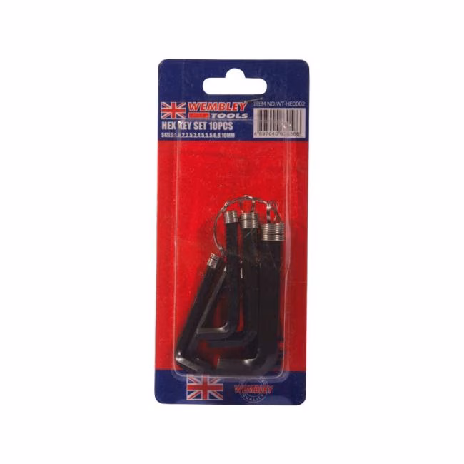 16oz Drop Forg Wembly Hex Key Set 10pc Metric
