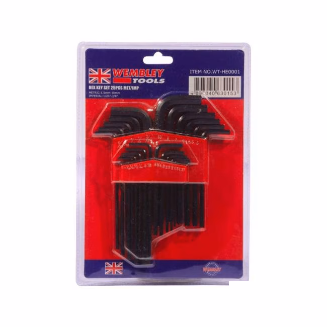 Wembly Hex Key Set 25pc Met.Imp