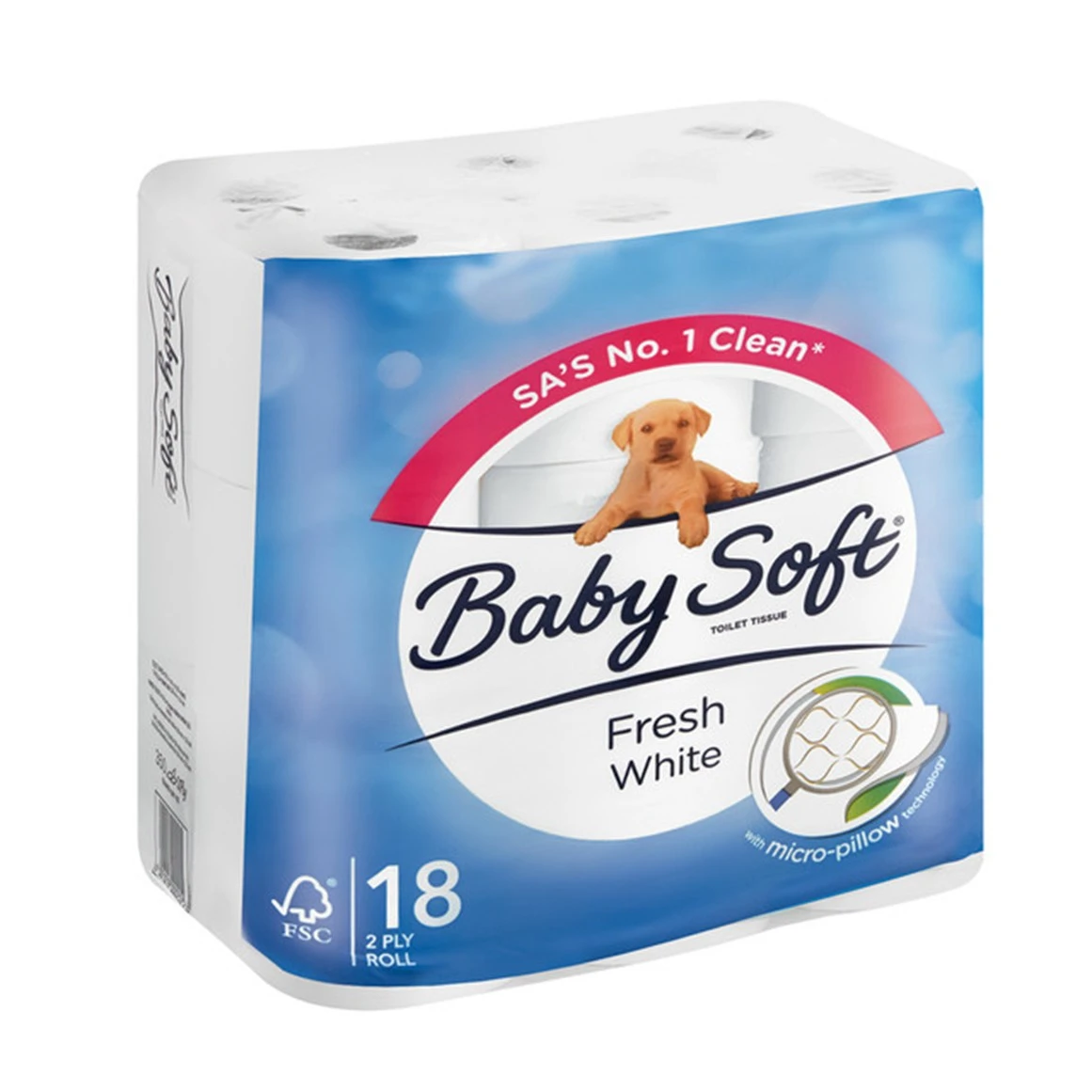 Baby Soft 2PLY Silky Soft White Tissues 18 rolls