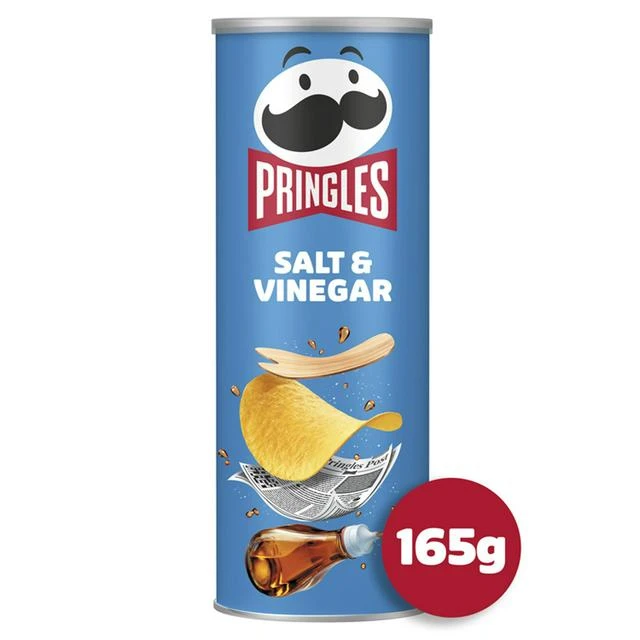 Pringles Salt & Vinegar Flavoured Savoury Snack 165g