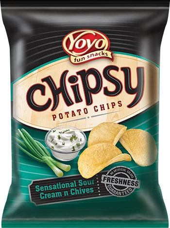 Yoyo Chipsy Sensational Sour Cream & Chives Flavoured Potato Chips 105g