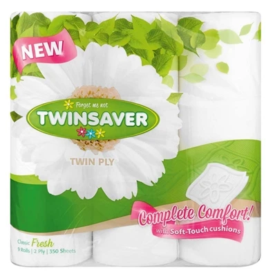 Twinsaver Toilet Tissue Rolls 2Ply 9s