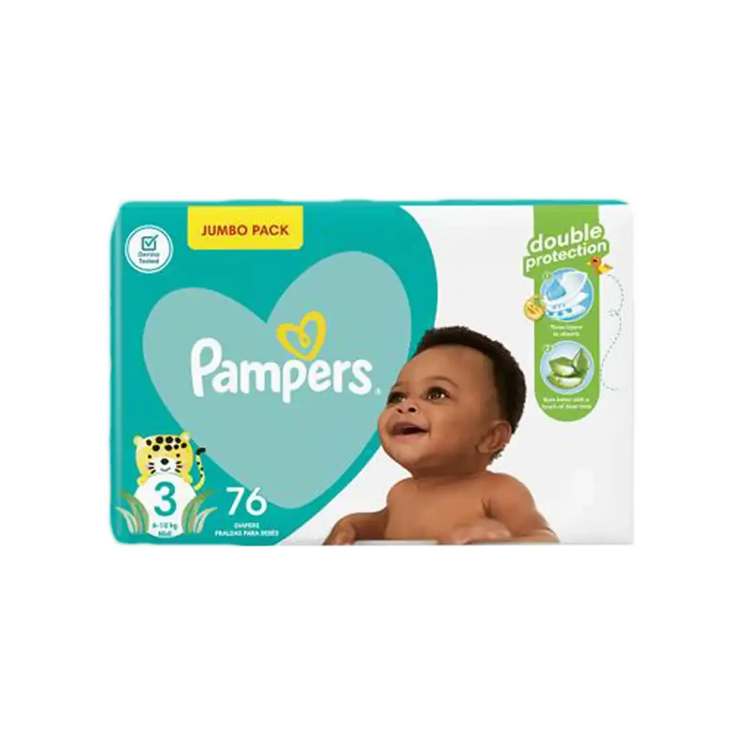 Pampers S3 Midi Active Baby Diapers Jumbo Pack - 76