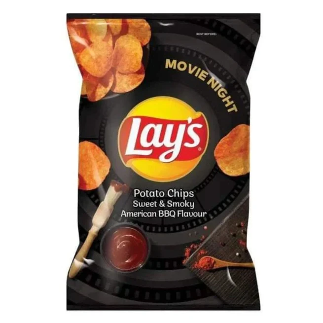 Lay'S Sweet & Smoky American Bbq Potato Chips 105g
